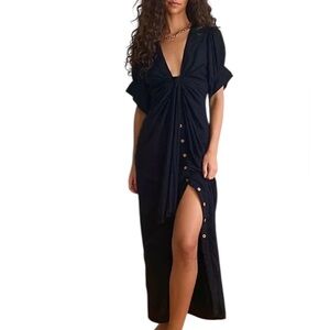 Free People Midi Dress with Button Detail